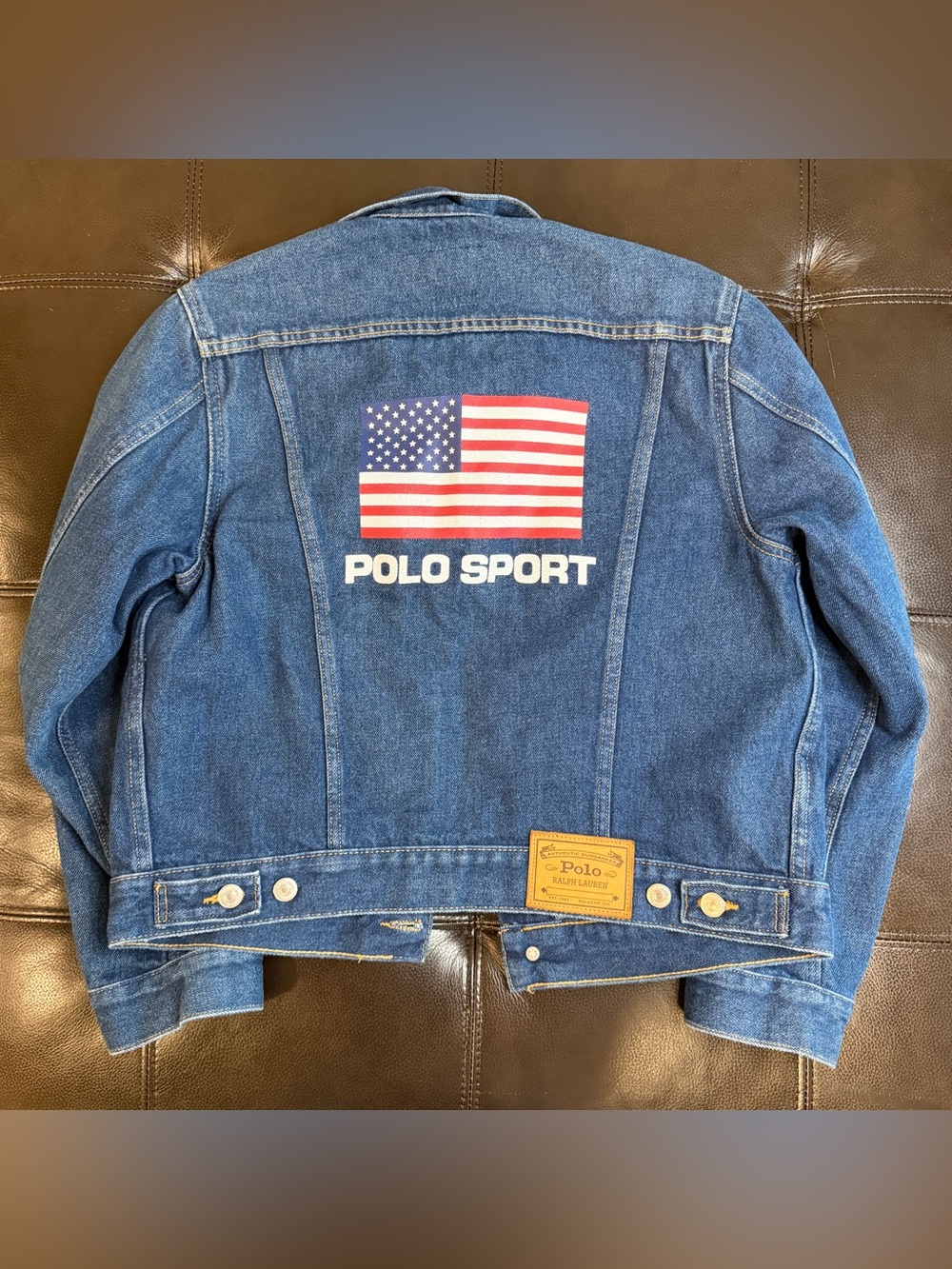 Polo Sport Ralph Lauren Limited Edition Women’s Denim Jean Flag Jacket Large